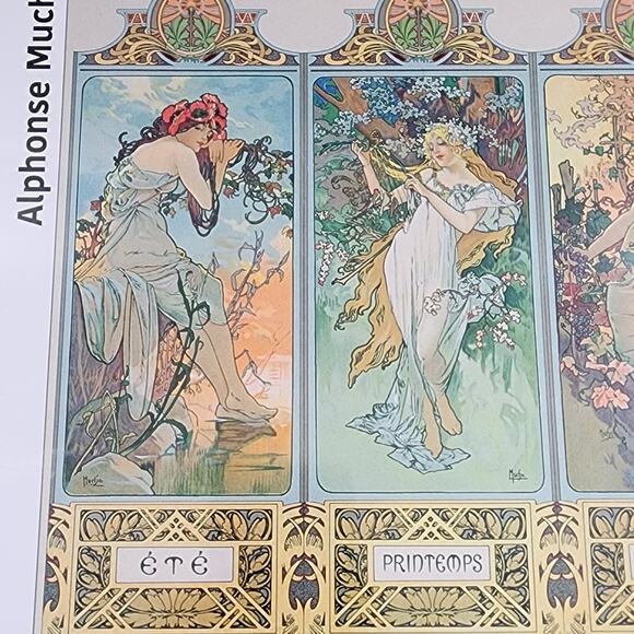 Goddesses of FOUR SEASONS 1000 Piece Eurographics Jigsaw Puzzle Alphonse Mucha - Picture 4 of 5